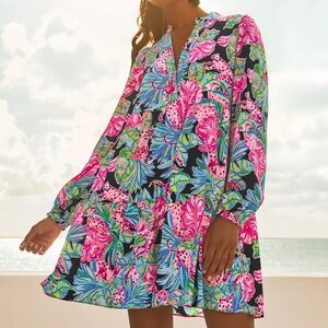 Lily Pulitzer Winona Stretch Dress Onyx Jaguar Jungle